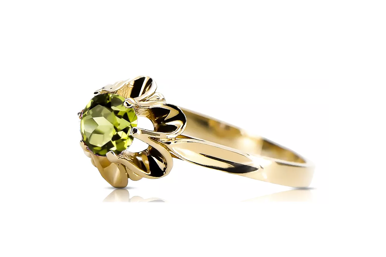 Ring Vintage craft Yellow Peridot 14K Yellow gold vrc004y
